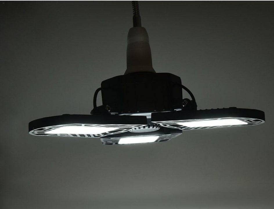 Lumière de garage à lampes déformables générales, radar, lampe industrielle pour entrepôt, éclairage domestique à haute intensité.