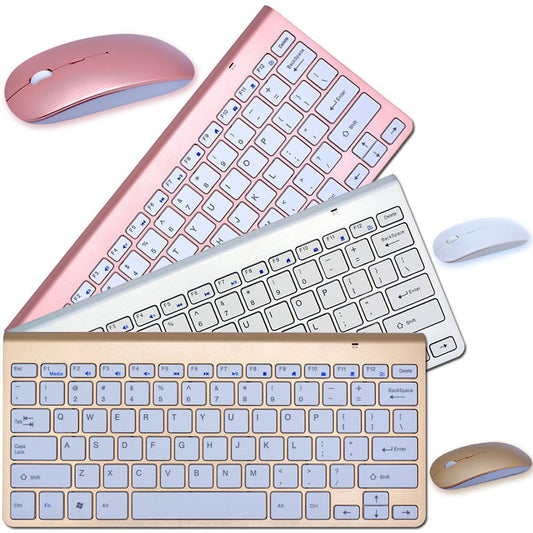 Clavier et souris sans fil 2.4G, ensemble de clavier et souris mini portable pour ordinateur portable, Mac, PC de bureau, télévision intelligente, PS4.