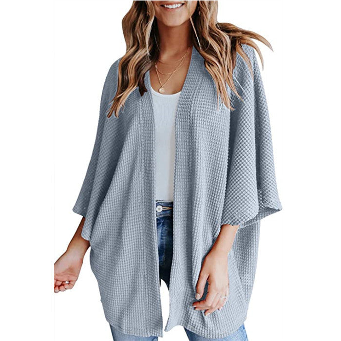 Cardigan gaufré à manches chauve-souris pour femme Gerson