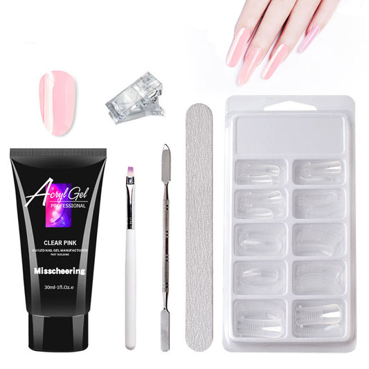 Gel d'extension d'ongles sans douleur sans support en papier, modèle rapide, ensemble de gel cristal sans douleur.