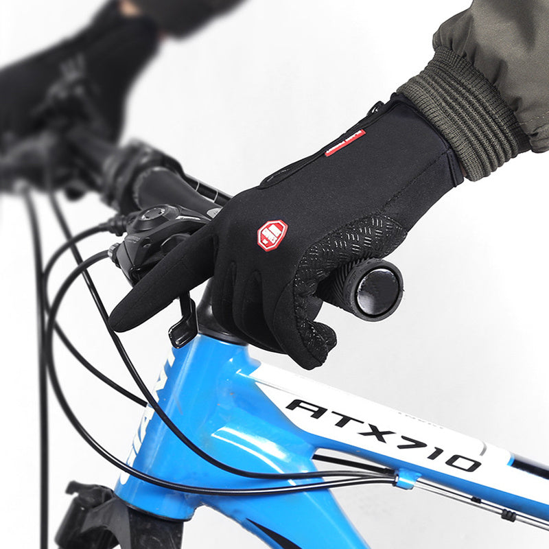 Gants d'hiver pour écran tactile, gants de sport imperméables pour moto et glisse avec polaire