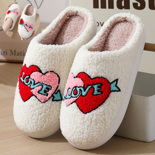 Chaussons pour femmes en peluche tendance pour la Saint-Valentin