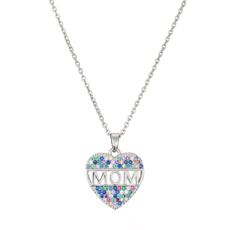 Collier pendentif coeur pêche MOM en cuivre cadeau fête des mères