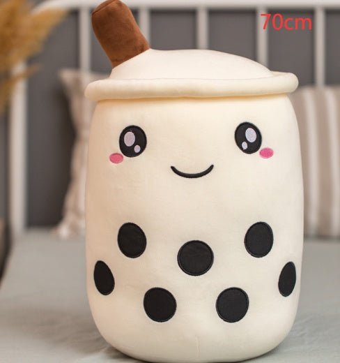 Jouet en peluche de tasse de thé au lait à la fraise, boisson en peluche douce, coussin de thé à bulles, cadeau pour enfants.