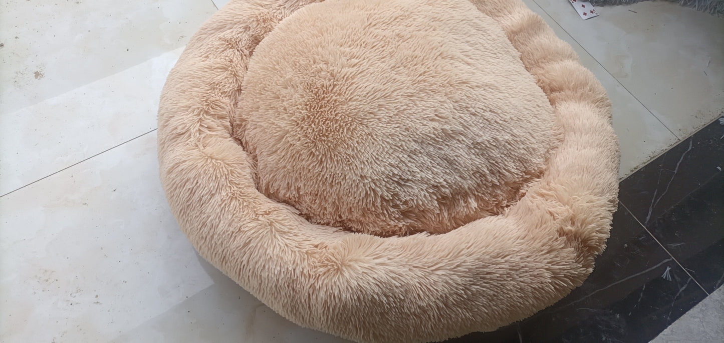 Tapis d'hiver chaud pour chien en peluche et rond