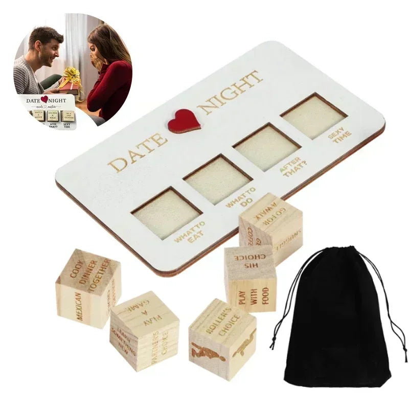 Dés en bois pour rendez-vous galant Idées de jeu de dés pour rendez-vous galant Jeu de dés pour rendez-vous galant romantique pour couple Jeux de dés d'action et de décision pour couple