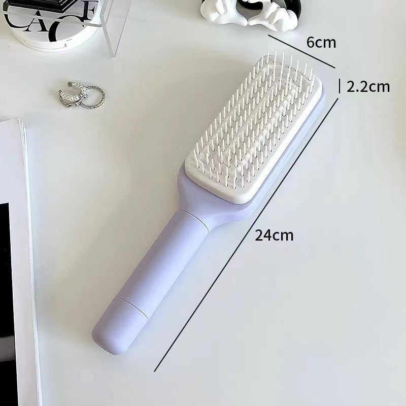 Brosse à cheveux autonettoyante 4 en 1, nouveau peigne de massage antistatique autonettoyant, brosse à cheveux autonettoyante rotative et évolutive