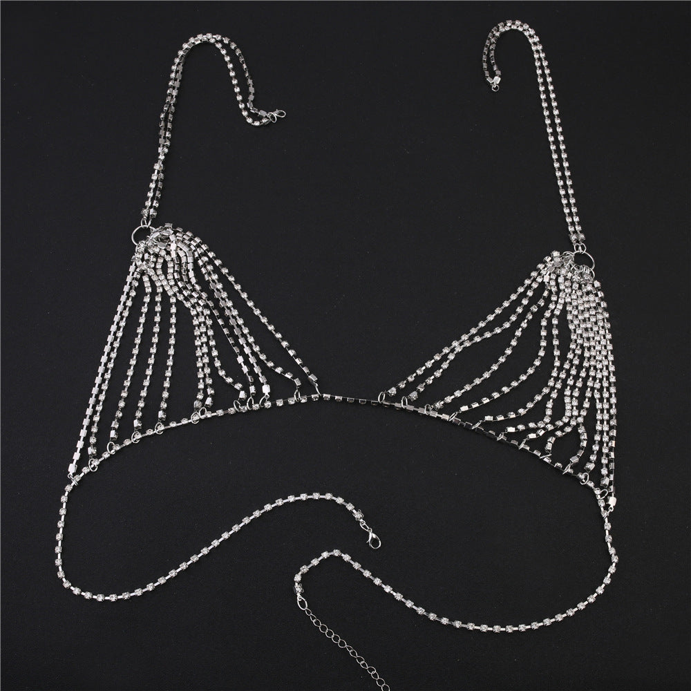 Chaîne de bikini en diamant sexy pour la poitrine