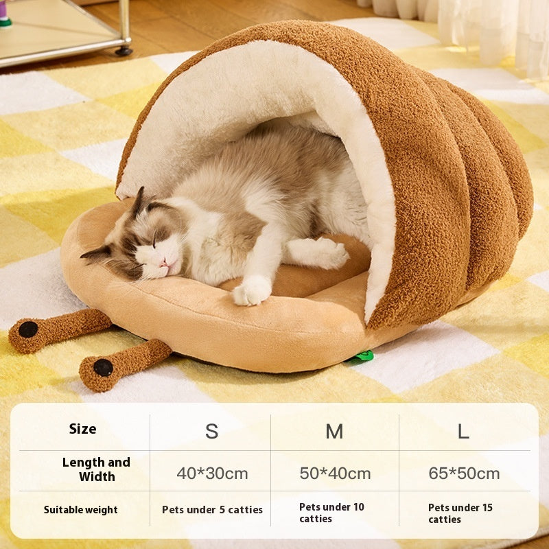 Chaussons pour chats chauds en forme de limace semi-fermée, produits pour animaux de compagnie.