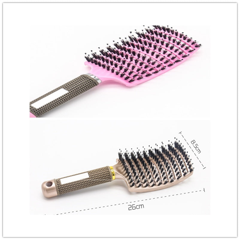 Brosse à cheveux Anti Klit Brushy Haarborstel pour femmes, brosse démêlante, poils en nylon, massage du cuir chevelu, brosse à teaser.