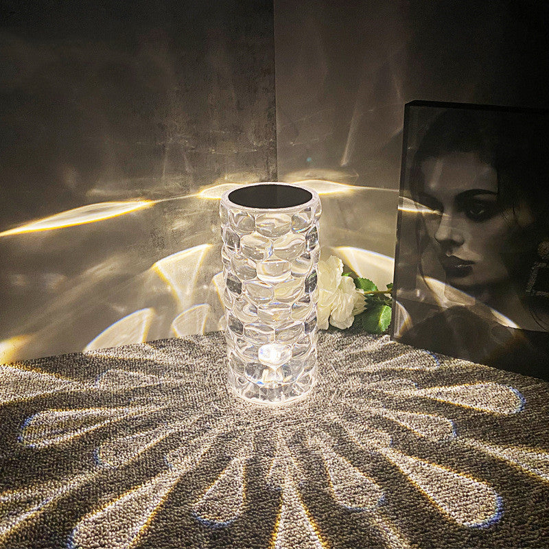 Lampe de table en cristal rechargeable, lumière de nuit en diamant avec une forme de goutte, lampe LED de chevet 3 et 16 couleurs, lampe tactile pour la décoration de la maison et de la chambre.