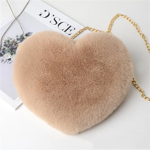 Sacs d'amour pour femmes, sacs à bandoulière en peluche avec chaîne, sac de fête pour la Saint-Valentin.