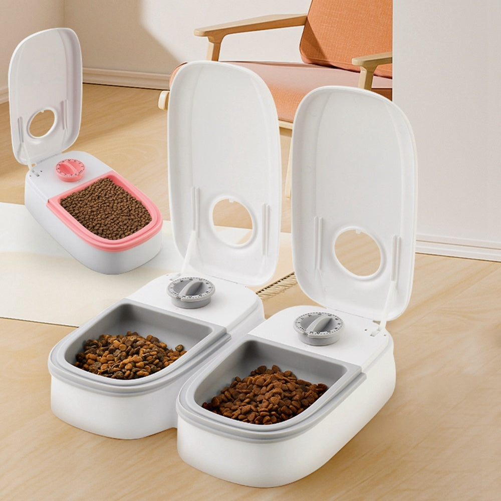 Distributeur automatique de nourriture intelligent pour chats et chiens avec minuterie, bol en acier inoxydable, alimentation automatique pour animaux de compagnie.