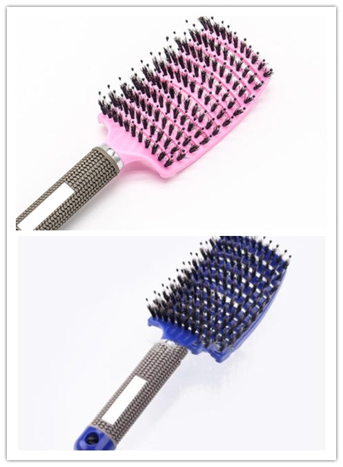 Brosse à cheveux Anti Klit Brushy Haarborstel pour femmes, brosse démêlante, poils en nylon, massage du cuir chevelu, brosse à teaser.