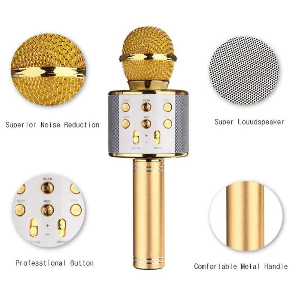 Microphone sans fil portable Bluetooth Mini Home Ktv pour jouer de la musique, chanter, haut-parleur