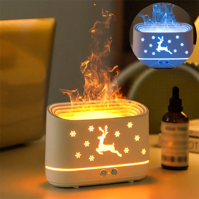 Diffuseur d'humidificateur Elk Flame silencieux, lampe d'atmosphère pour la maison, décorations de Noël pour la maison.