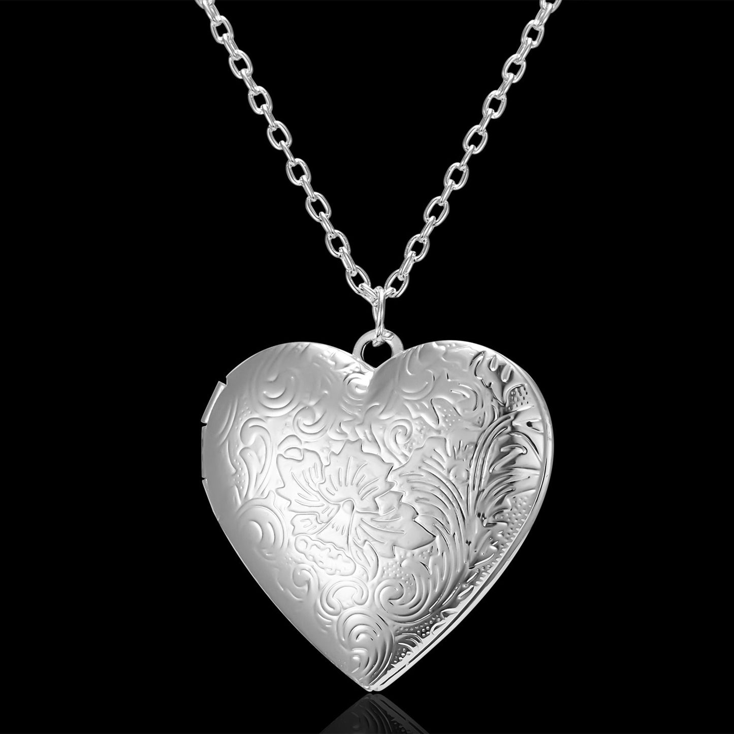 Collier en forme de cœur avec un design gravé, pendentif photo personnalisé pour femmes, bijou familial pour la Saint-Valentin.