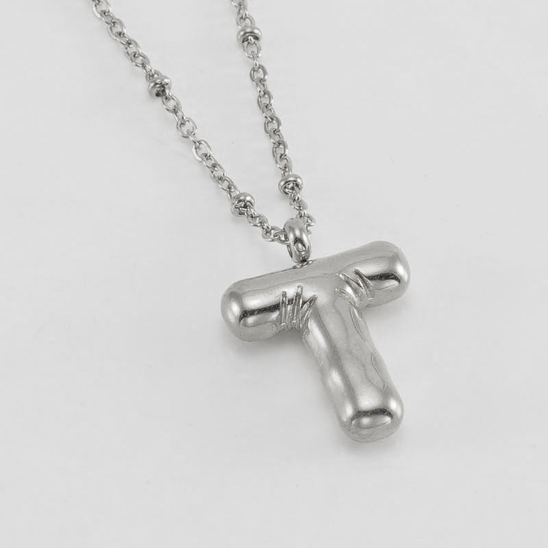 Collier avec pendentif lettre bulle tendance pour femme