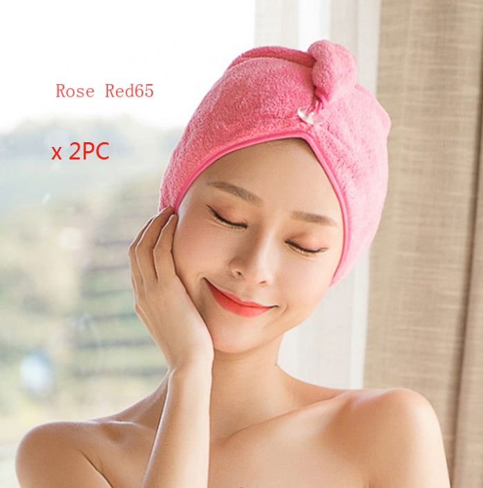 Bonnet de sèche-cheveux pour femme, serviette absorbante pour cheveux secs