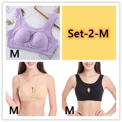 Soutien-gorge grande taille pour femme, sous-vêtements en coton résistant aux tremblements de terre, hauts de nuit sans boucles, lingerie sans armature avec rembourrage amovible