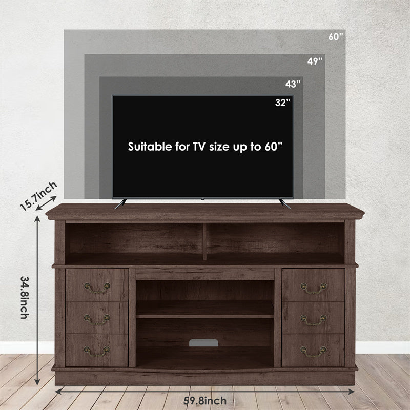 Meuble TV vintage bien conçu pour le salon, support TV en bois pour téléviseurs, centre de divertissement moderne, armoire de rangement TV de style ferme.