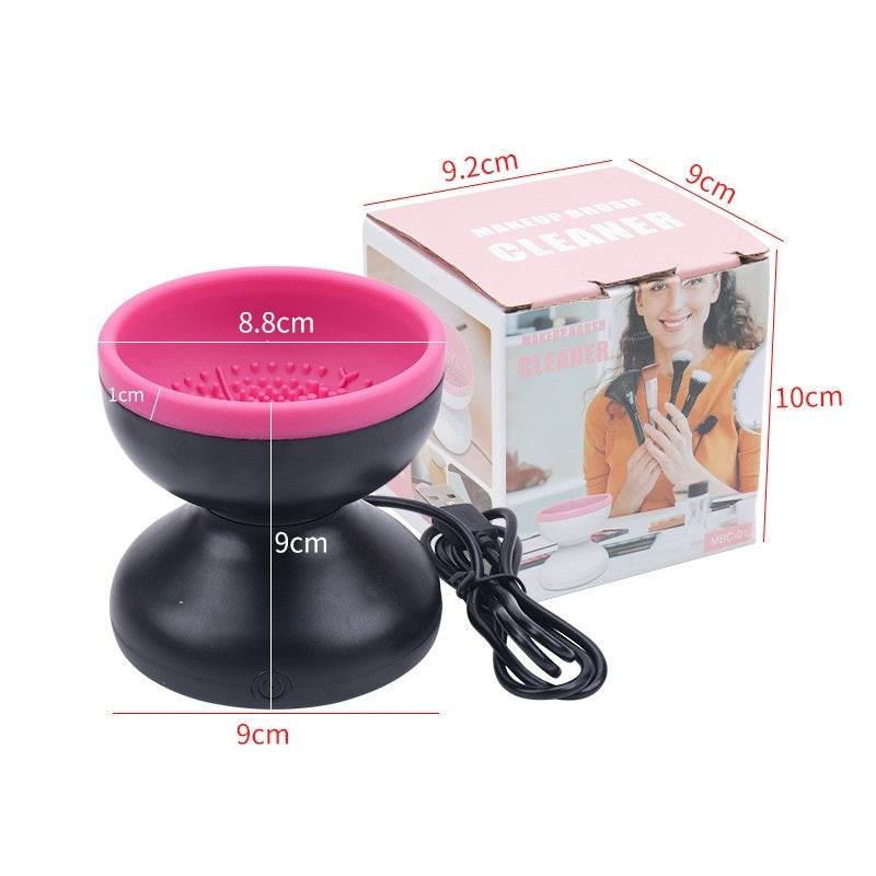 Machine de nettoyage de pinceaux de maquillage électrique portable automatique USB, outils de nettoyage de pinceaux cosmétiques pour tous les tailles de pinceaux de maquillage.