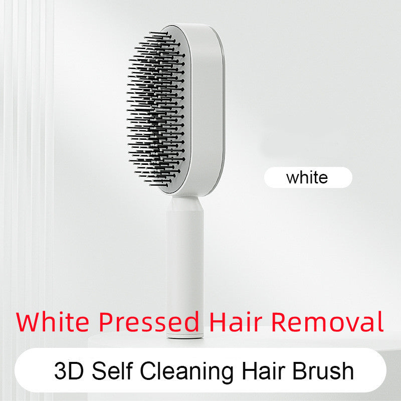 Self-cleaning hair brush for women, scalp massage brush with anti-hair loss airbag and one-touch cleaning, anti-static brush.