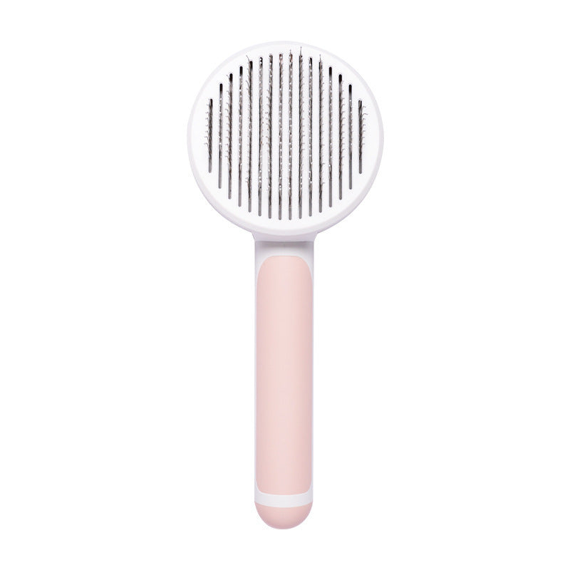 Nouvelle brosse pour chat à poils, vente chaude, peigne en acier inoxydable à main, auto-nettoyant, boucleur pour l'élimination des poils.