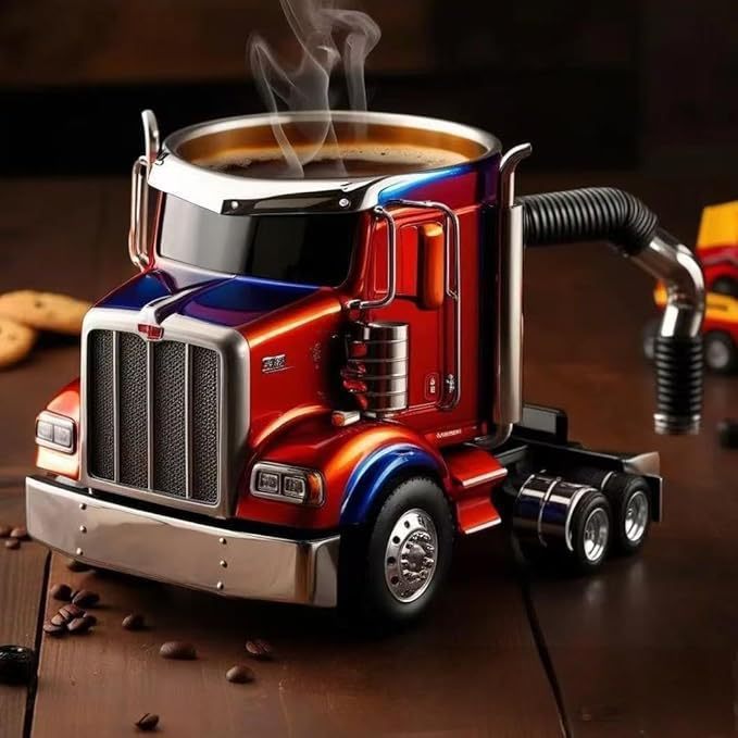 Durable Semi Truck Shaped Coffee Mug, Handcrafted Semi Truck Shaped Coffee Mug for Family.