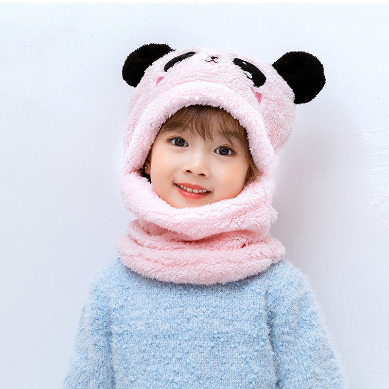 Chapeau en une pièce pour bébé avec protection des oreilles, chapeau panda pour garçons et filles d'hiver.