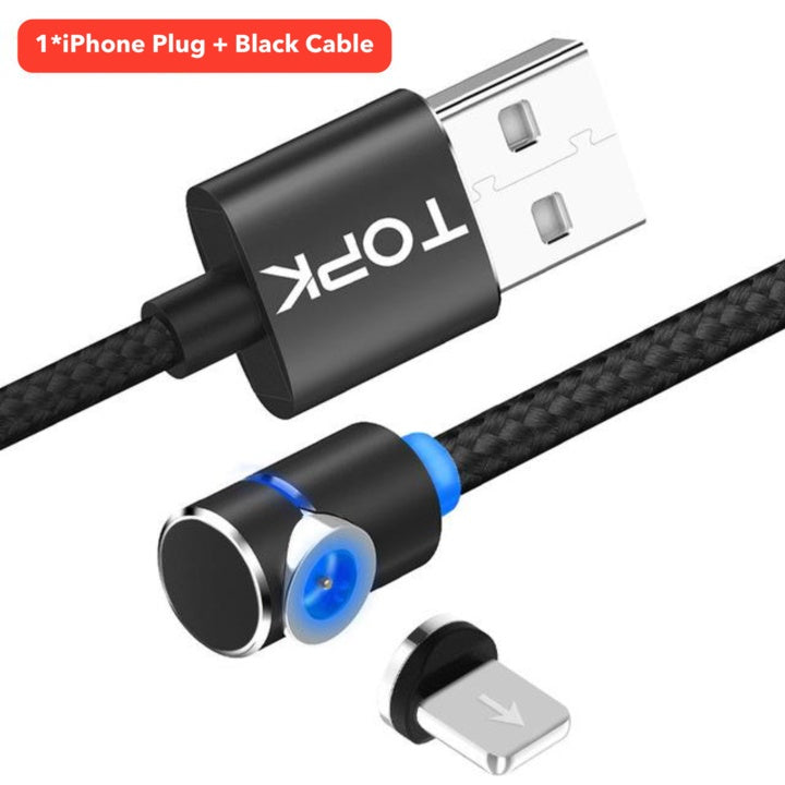 Câble magnétique Micro USB rotatif à 360 degrés pour charge magnétique de téléphone