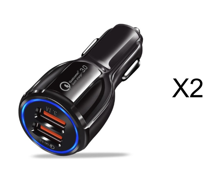 Chargeur de voiture Quick Charge 3.0 pour téléphone mobile, chargeur de voiture à double USB, adaptateur de charge rapide Qualcomm QC 3.0, chargeur de voiture mini USB.