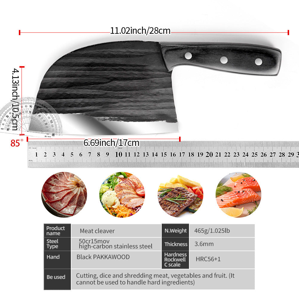 Couteau de cuisine forgé à la main, dédié aux chefs, couperet en acier inoxydable