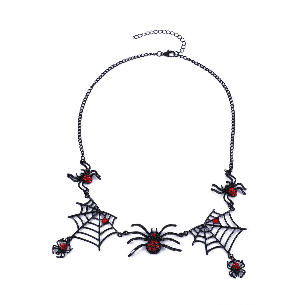 Collier d'araignée et de toile d'araignée d'Halloween Collier de clavicule de personnalité Accessoires de bijoux de mode