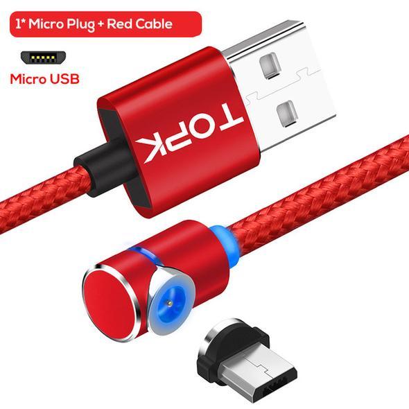 Câble magnétique Micro USB rotatif à 360 degrés pour charge magnétique de téléphone