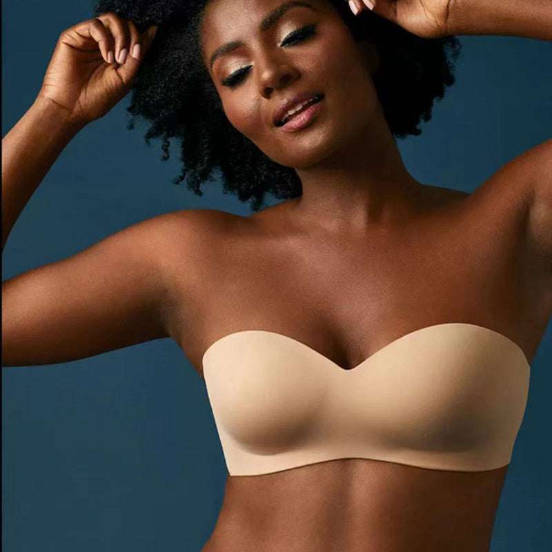 Soutien-gorge invisible sans bretelles, demi-bonnet, sans trace, sexy, froncé, robe de mariée invisible, soutien-gorge à épaules dénudées pour femmes