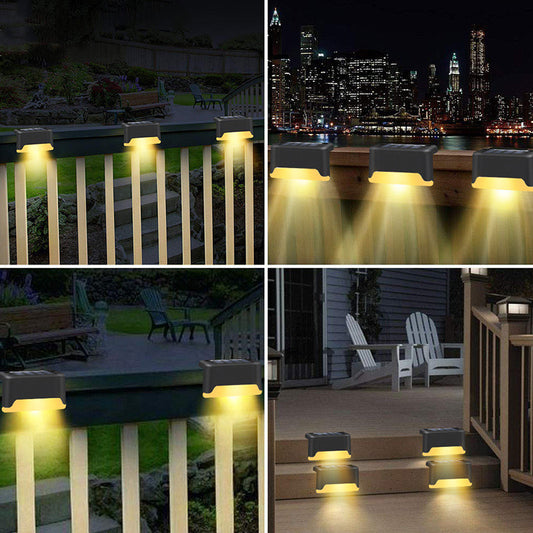 Nouvelle lampe de clôture solaire LED étanche à mise à niveau, lumières de terrasse solaires, lumière de marche solaire extérieure pour patio, escaliers, jardin, allée, pas de jardin.