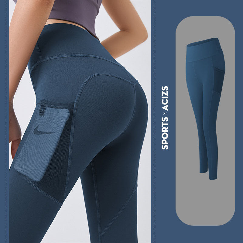 Pantalons de yoga pour femmes avec poches, leggings de sport pour filles, leggings de gym pour femmes, contrôle du ventre, collants de jogging, pantalons de fitness pour femmes.