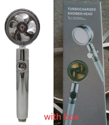 Pommeau de douche à économie d'eau, rotation à 360 degrés avec petit ventilateur, buse de pulvérisation haute pression ABS, accessoires de salle de bain.