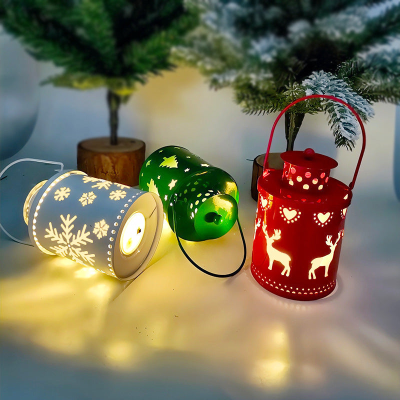 Lumières de bougie de Noël LED petites lanternes lumières de vent bougies électroniques décoration créative de vacances style nordique.