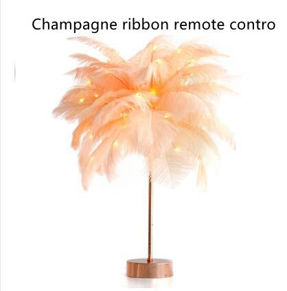 Lampe à plumes, lampe de bureau nordique, lampe de chevet de style européen, lampe de table à plumes, lumière nocturne, décoration moderne de lampe de table.