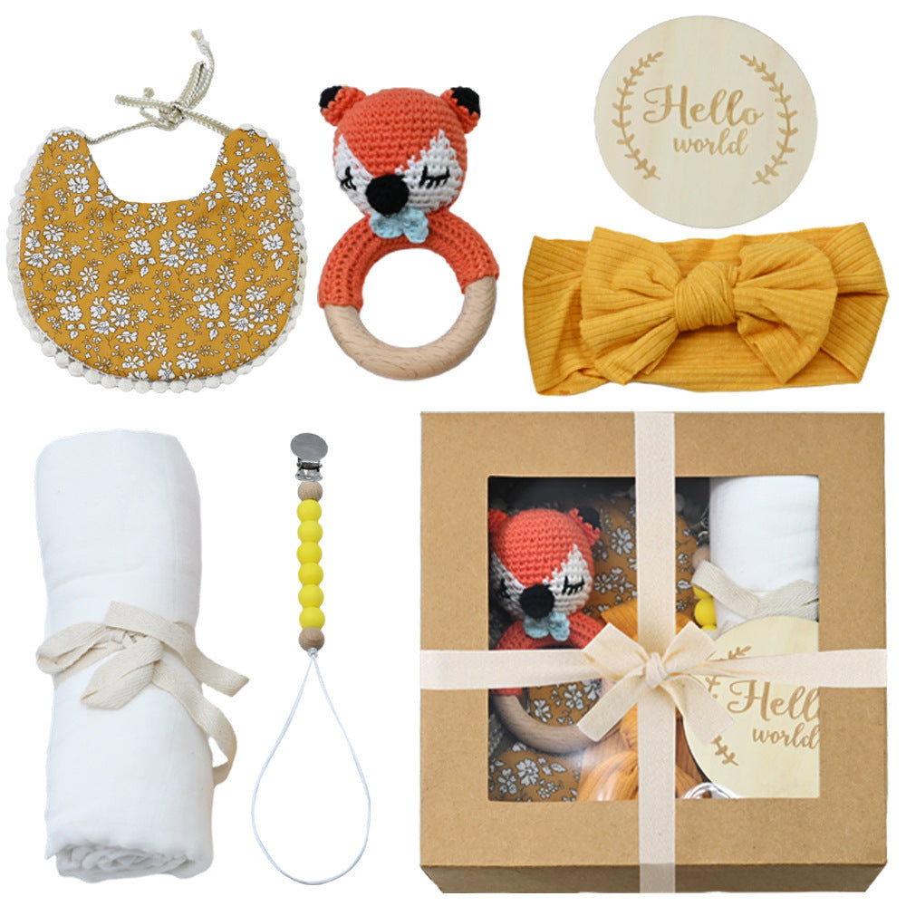 Coffret cadeau en bois de hochet pour bébé, convient aux nouveau-nés et aux bébés d'un mois.