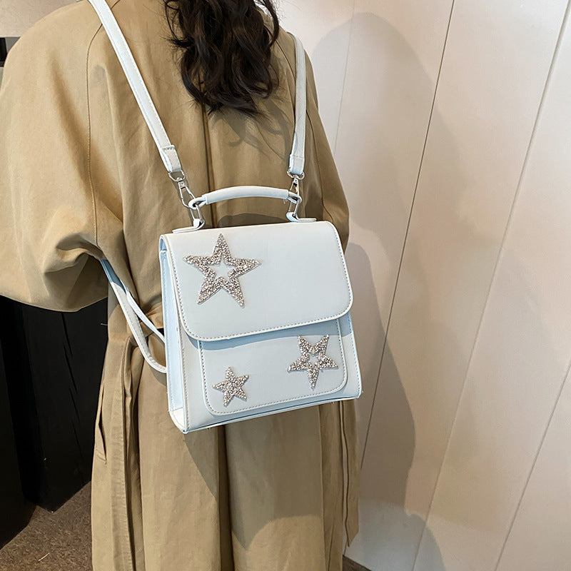 Sac à dos tendance pour femme avec paillettes et étoile à cinq branches