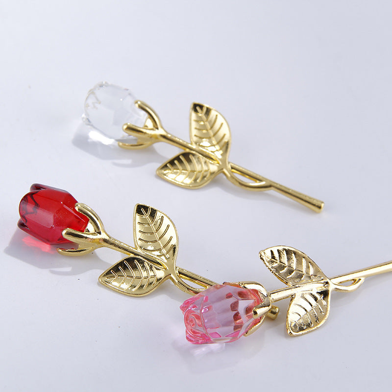 Cadeaux créatifs pour la fête des mères, ornements en cristal en forme de rose.