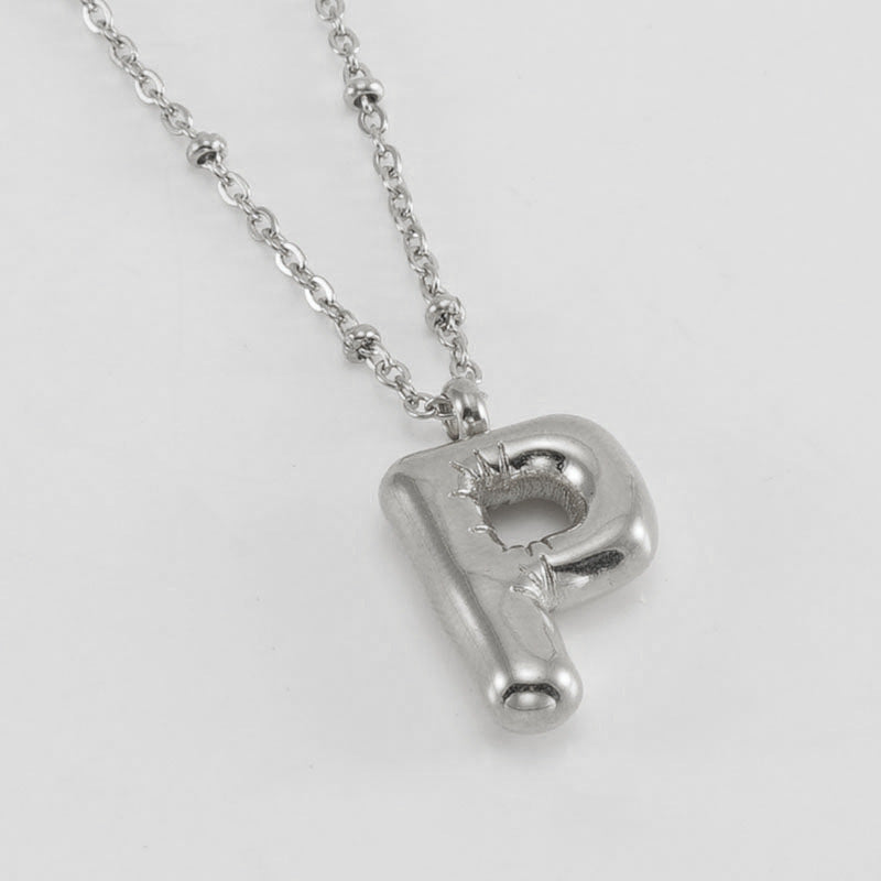 Collier avec pendentif lettre bulle tendance pour femme