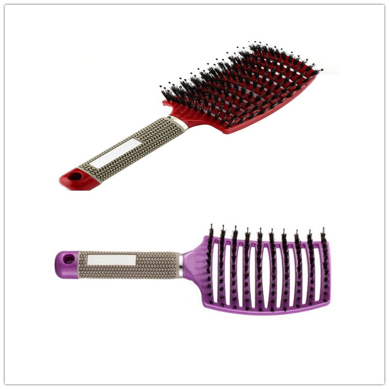 Brosse à cheveux Anti Klit Brushy Haarborstel pour femmes, brosse démêlante, poils en nylon, massage du cuir chevelu, brosse à teaser.