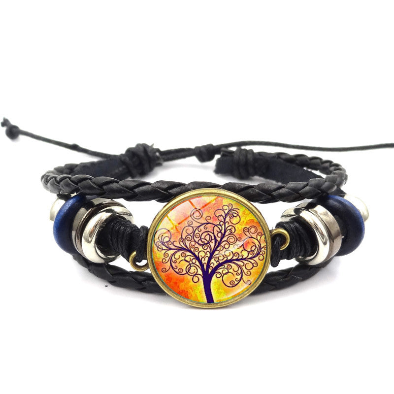 Bracelet Arbre de Vie Bijoux Faits Main Bracelets Tressés Multicouches