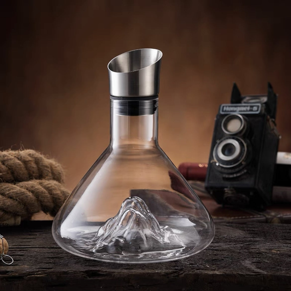 Carafe à vin en forme de cascade Iceberg à vendre, distributeur de vin en verre cristal transparent sans plomb créatif, carafes rapides pour bar