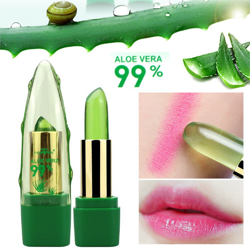 Aloe Vera Gel Lip Gloss Moisturizing Anti-drying Desalination Fine Grain Care Lip Balm