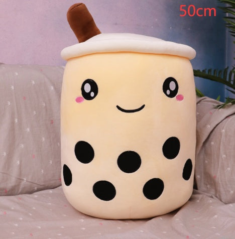 Jouet en peluche de tasse de thé au lait à la fraise, boisson en peluche douce, coussin de thé à bulles, cadeau pour enfants.